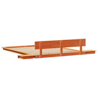 Bettgestell mit Kopfteil mit Speicher Braun 140 x 200 cm Holz