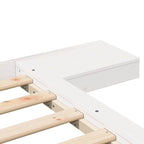 Bettgestell mit Kopfteil mit Speicher Braun 135 x 190 cm Holz