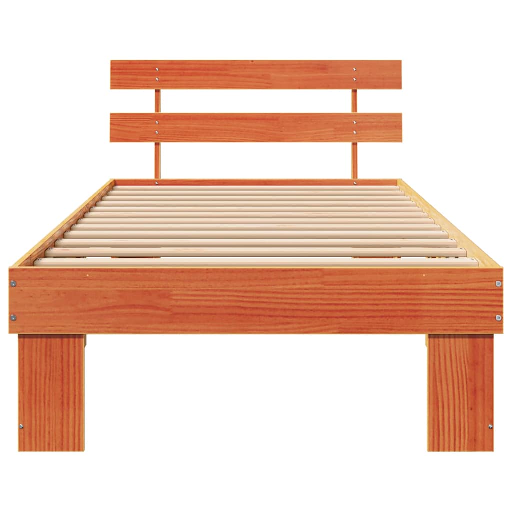 Bettrahmen Wachsbraun 100 x 200 cm Massives Kiefernholz