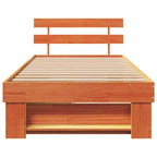 Bettrahmen Wachsbraun 75 x 190 cm Massives Kiefernholz