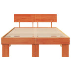 Bettrahmen Wachsbraun 135 x 190 cm Massives Kiefernholz