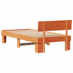 Bettrahmen Wachsbraun 100 x 200 cm Massives Kiefernholz