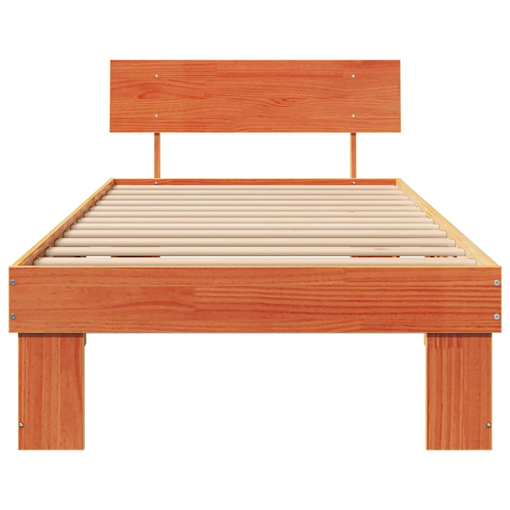 Bettrahmen Wachsbraun 90 x 190 cm Massives Kiefernholz