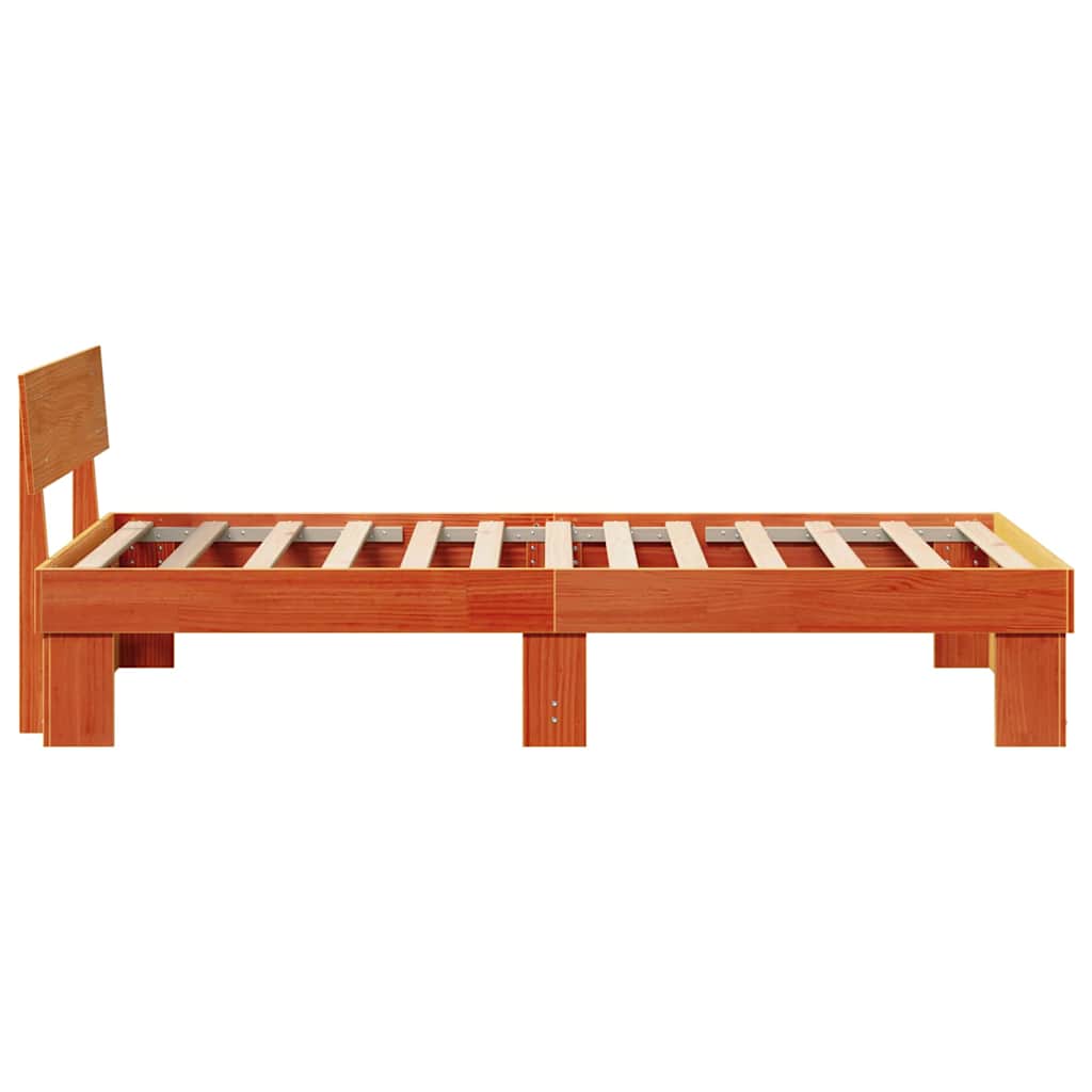 Bettrahmen Wachsbraun 90 x 190 cm Massives Kiefernholz