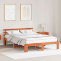 Bettrahmen Wachsbraun 150 x 200 cm Massives Kiefernholz