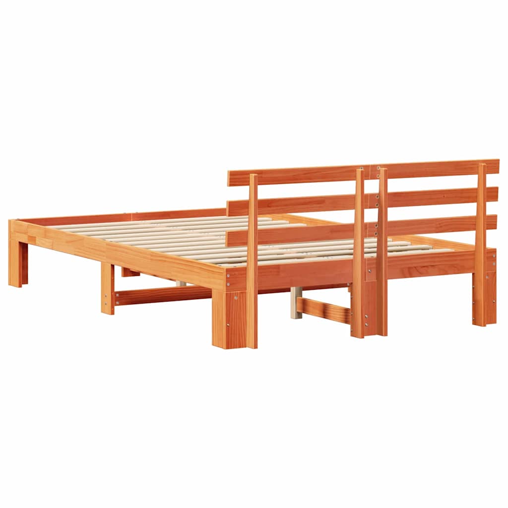 Bettrahmen Wachsbraun 120 x 200 cm Massives Kiefernholz