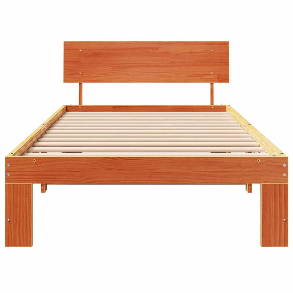Bettrahmen Wachsbraun 100 x 200 cm Massives Kiefernholz
