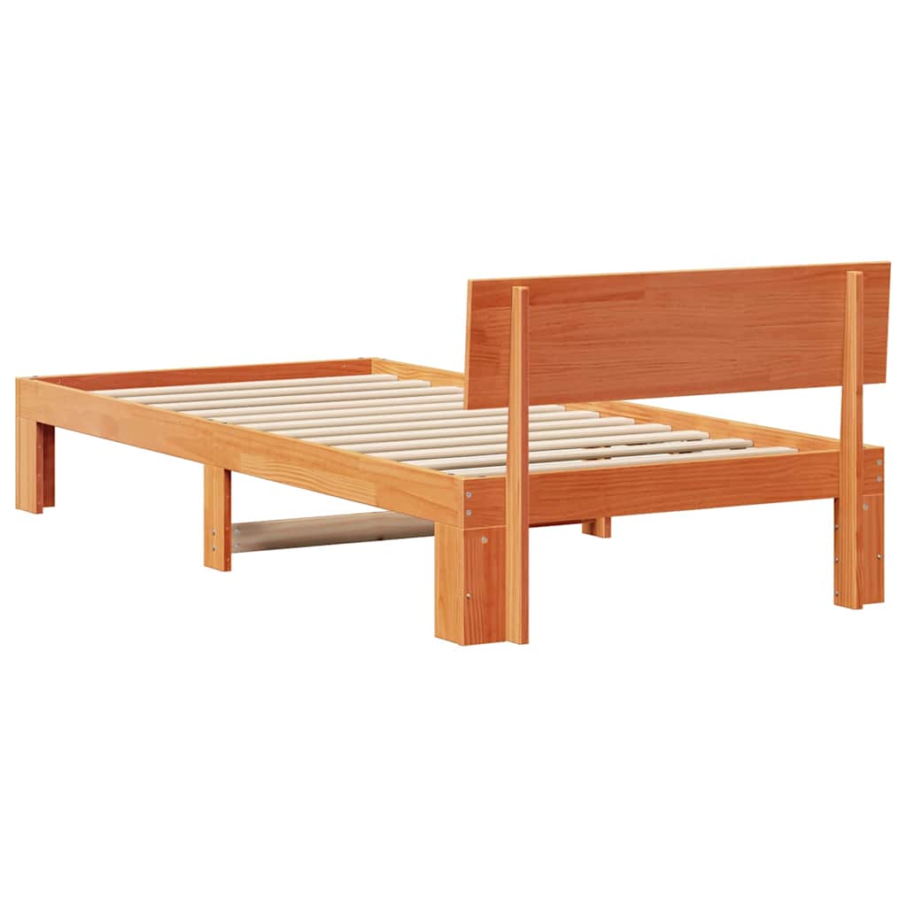 Bettrahmen Wachsbraun 75 x 190 cm Massives Kiefernholz