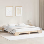 Bettrahmen Natur 200 x 200 cm Massives Kiefernholz