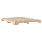 Bettrahmen Natur 200 x 200 cm Massives Kiefernholz