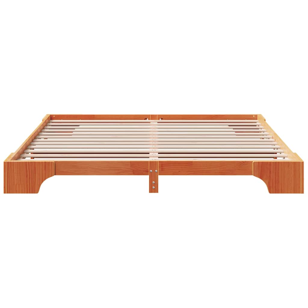 Bettrahmen Wachsbraun 180 x 200 cm Massives Kiefernholz