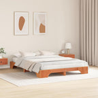Bettrahmen Wachsbraun 160 x 200 cm Massives Kiefernholz