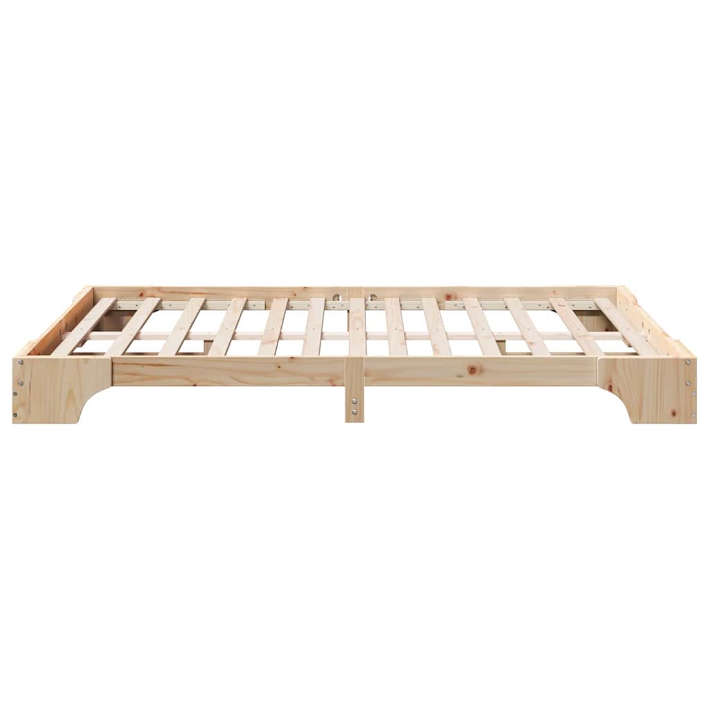 Bettrahmen Natur 140 x 200 cm Massives Kiefernholz
