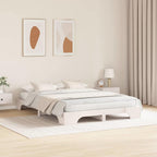 Bettrahmen Weiß 140 x 200 cm Massives Kiefernholz