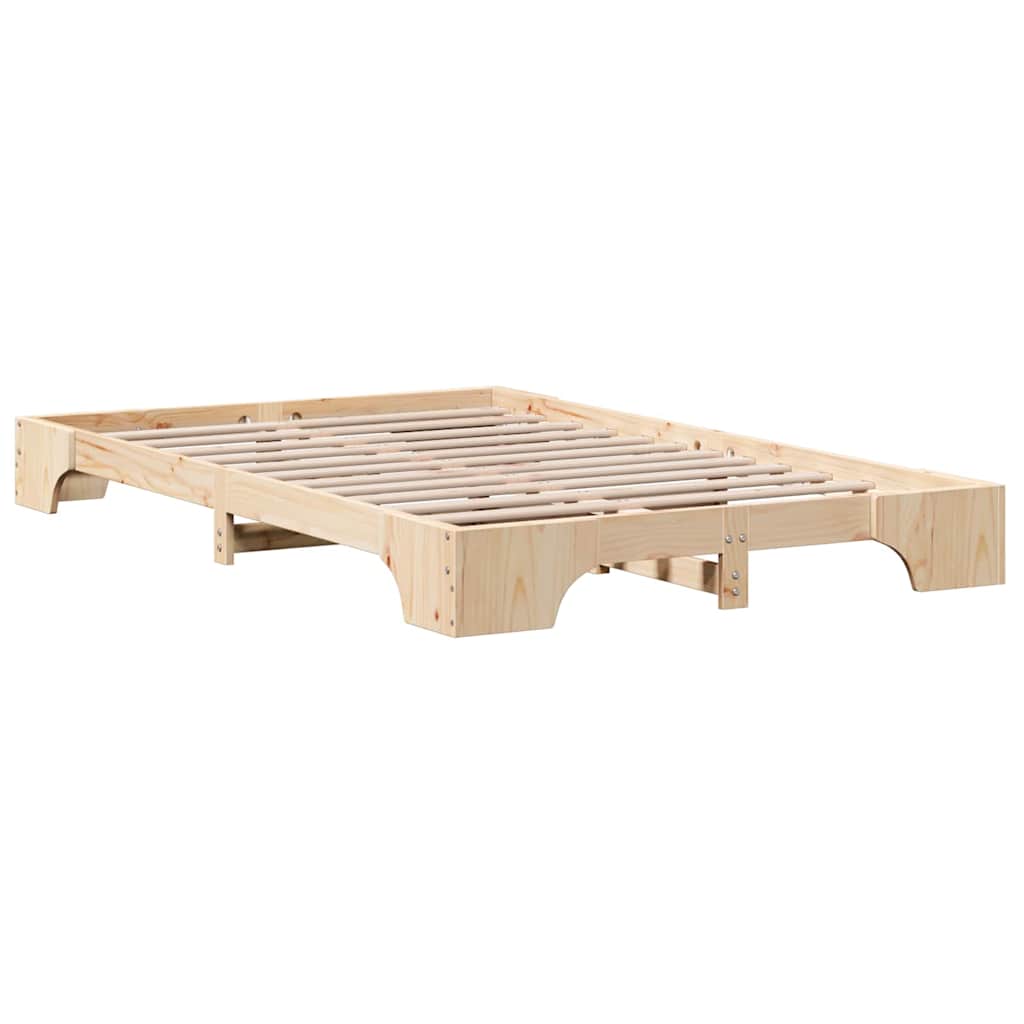 Bettrahmen Natur 120 x 200 cm Massives Kiefernholz