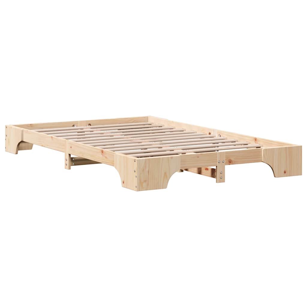 Bettrahmen Natur 120 x 200 cm Massives Kiefernholz