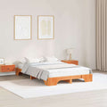 Bettrahmen Wachsbraun 140 x 190 cm Massives Kiefernholz