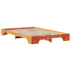 Bettrahmen Wachsbraun 135 x 190 cm Massives Kiefernholz