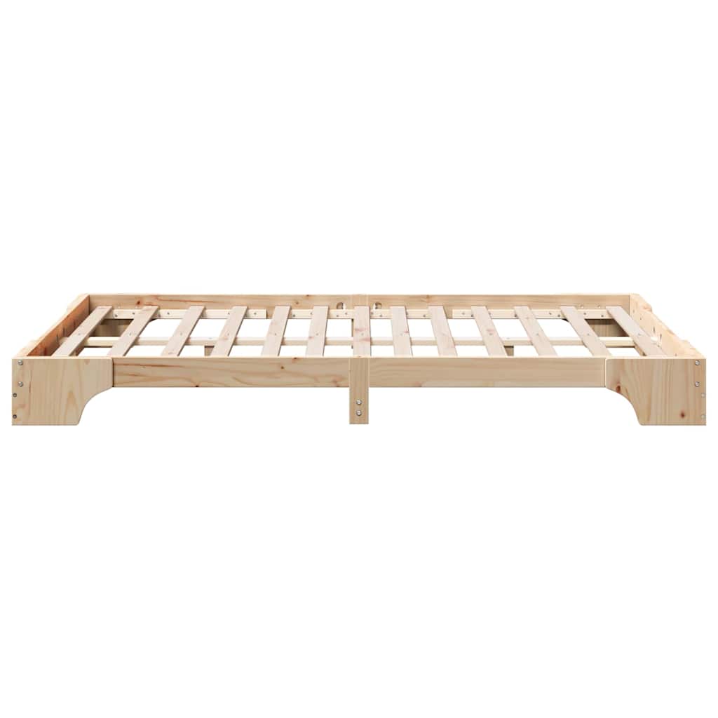 Bettrahmen Natur 120 x 190 cm Massives Kiefernholz