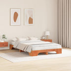 Bettrahmen Wachsbraun 120 x 190 cm Massives Kiefernholz