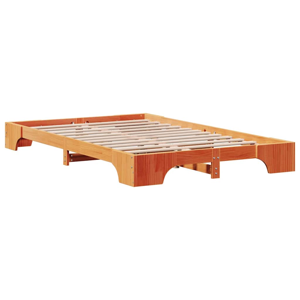 Bettrahmen Wachsbraun 120 x 190 cm Massives Kiefernholz