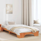 Bettrahmen Wachsbraun 100 x 200 cm Massives Kiefernholz