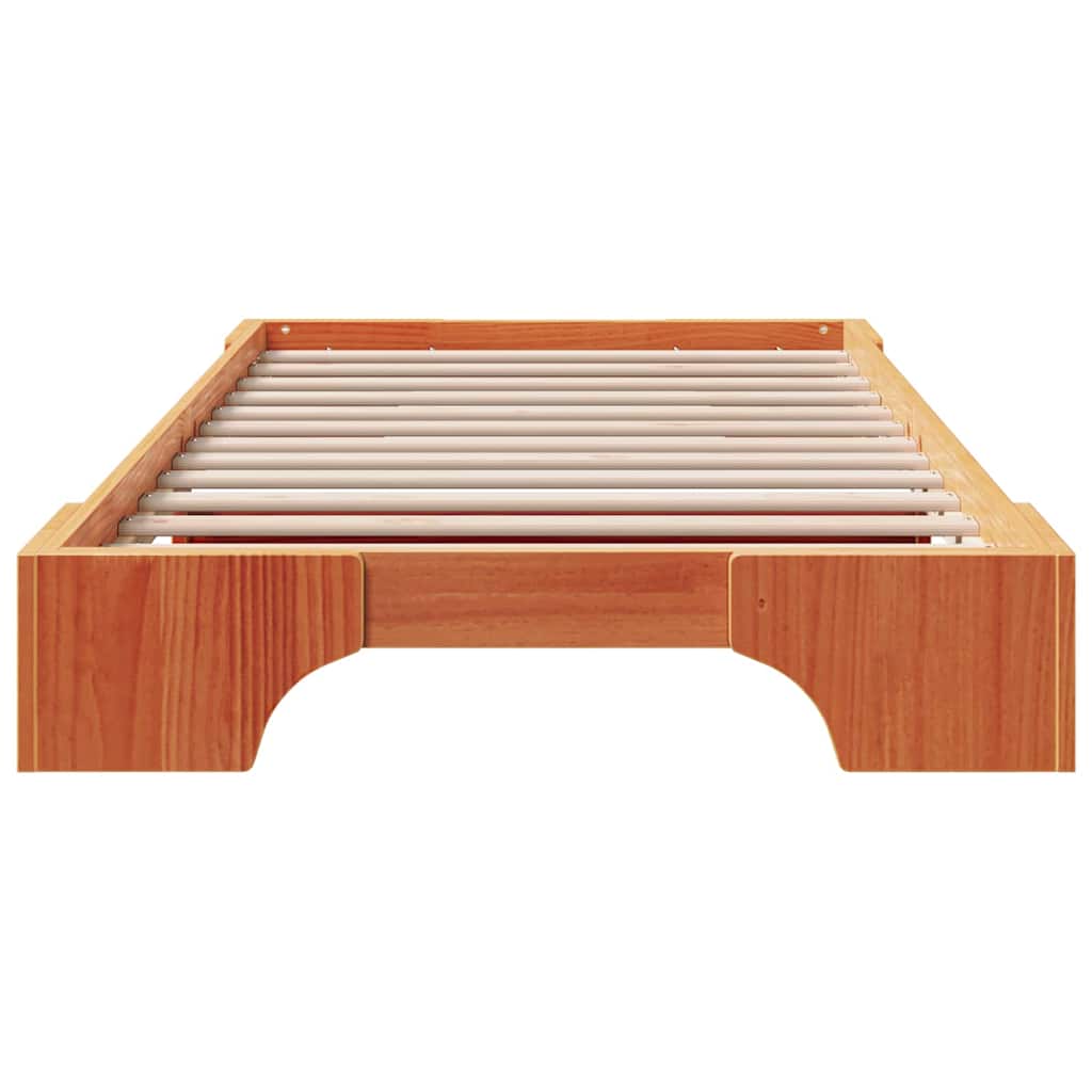 Bettrahmen Wachsbraun 90 x 200 cm Massives Kiefernholz