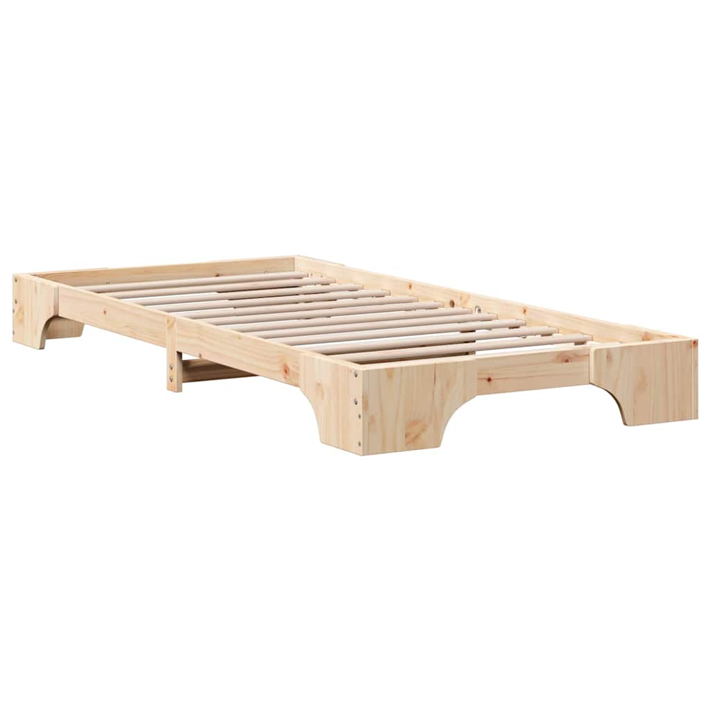 Bettrahmen Natur 80 x 200 cm Massives Kiefernholz