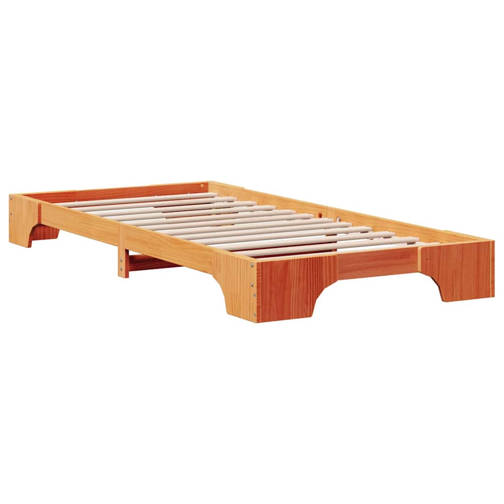 Bettrahmen Wachsbraun 80 x 200 cm Massives Kiefernholz