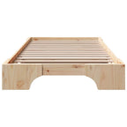 Bettrahmen Natur 75 x 190 cm Massives Kiefernholz
