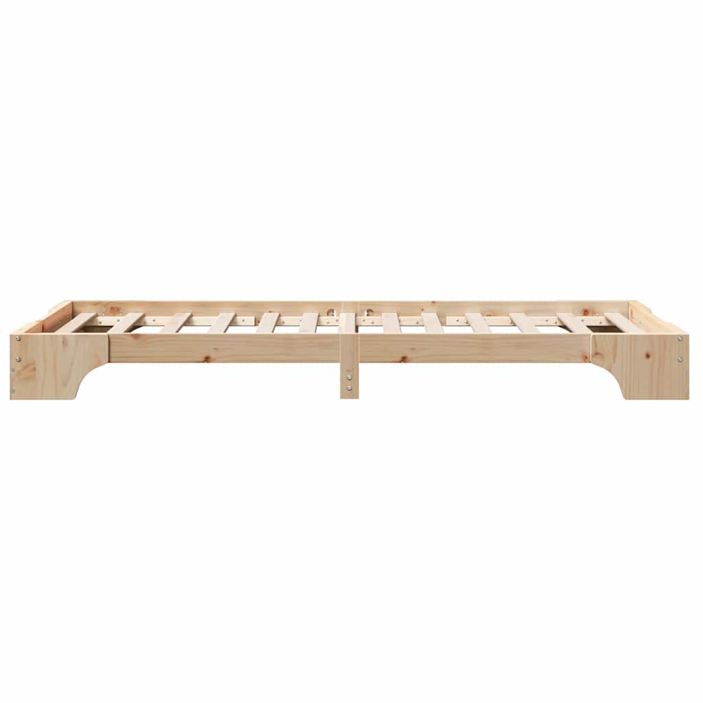 Bettrahmen Natur 75 x 190 cm Massives Kiefernholz