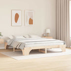 Bettrahmen Natur 200 x 200 cm Massives Kiefernholz