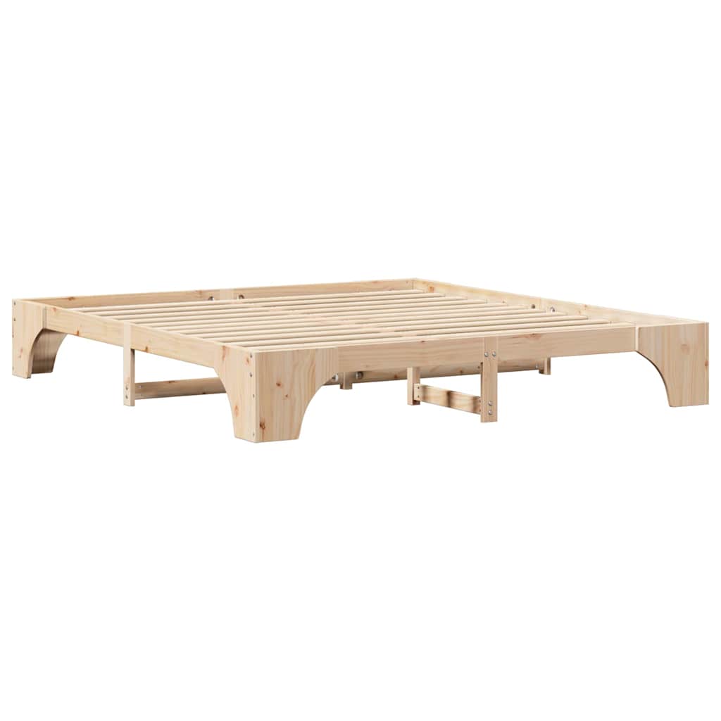 Bettrahmen Natur 180 x 200 cm Massives Kiefernholz