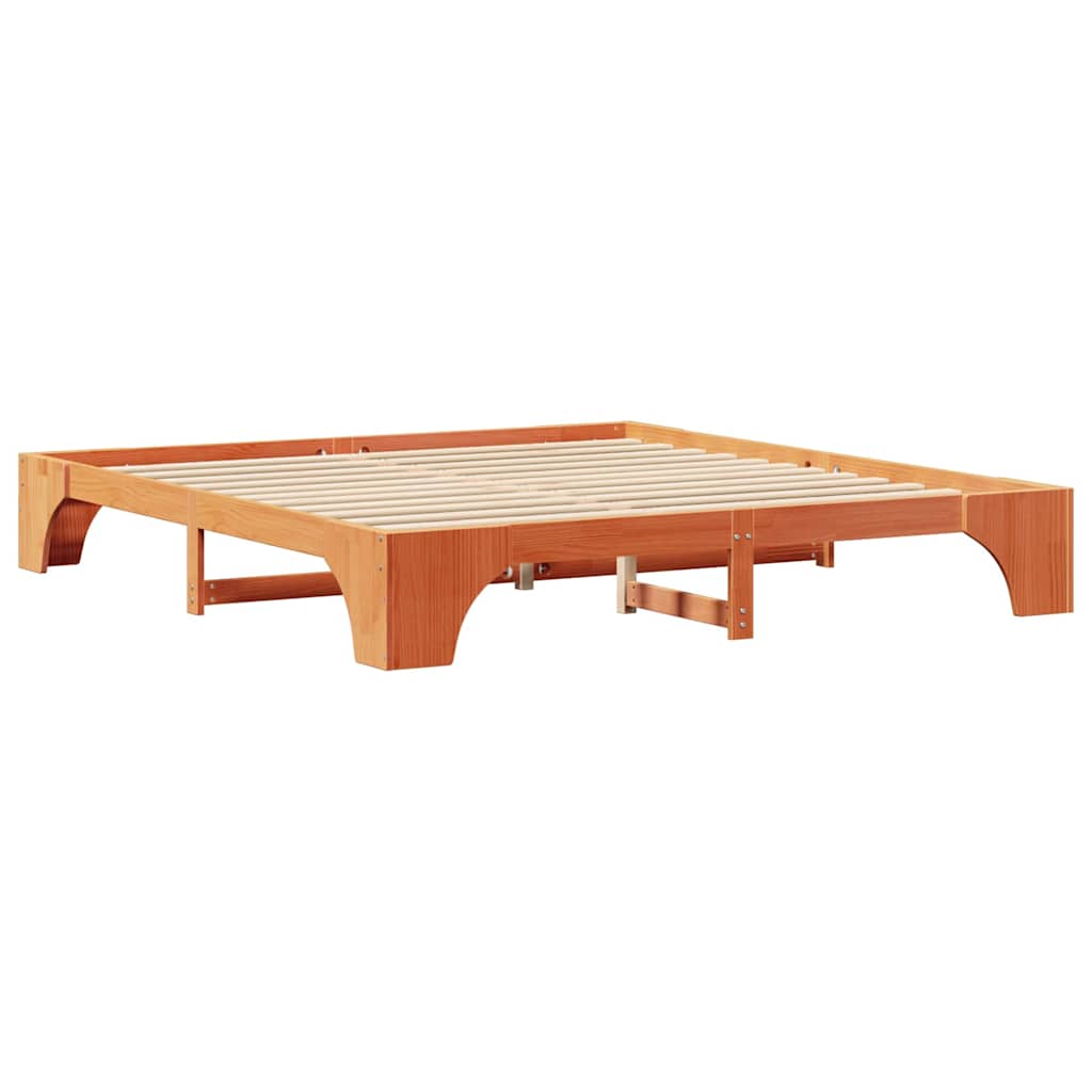 Bettrahmen Wachsbraun 180 x 200 cm Massives Kiefernholz
