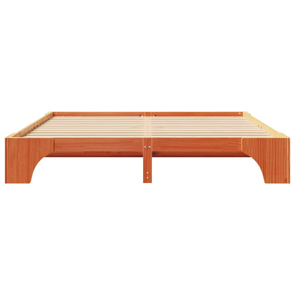 Bettrahmen Wachsbraun 180 x 200 cm Massives Kiefernholz