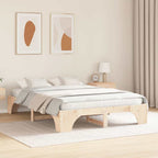 Bettrahmen Natur 140 x 200 cm Massives Kiefernholz