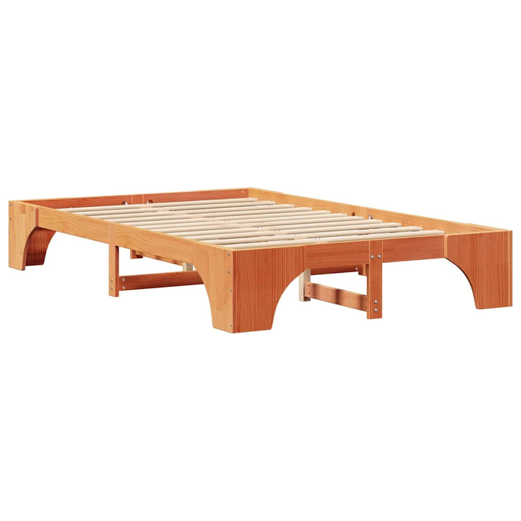 Bettrahmen Wachsbraun 120 x 200 cm Massives Kiefernholz