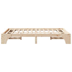 Bettrahmen Natur 140 x 190 cm Massives Kiefernholz