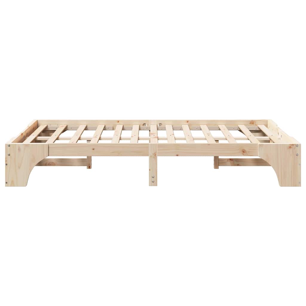 Bettrahmen Natur 140 x 190 cm Massives Kiefernholz