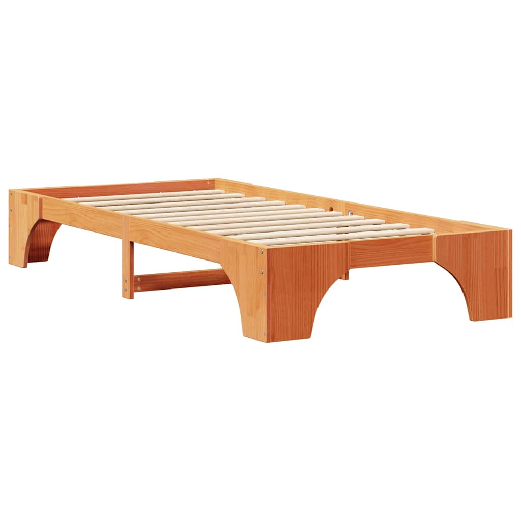 Bettrahmen Wachsbraun 100 x 200 cm Massives Kiefernholz