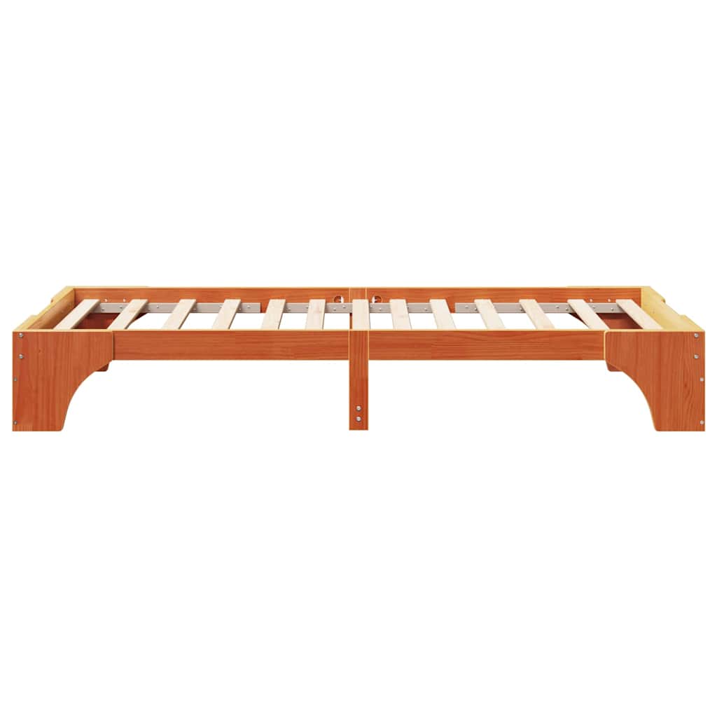 Bettrahmen Wachsbraun 90 x 190 cm Massives Kiefernholz