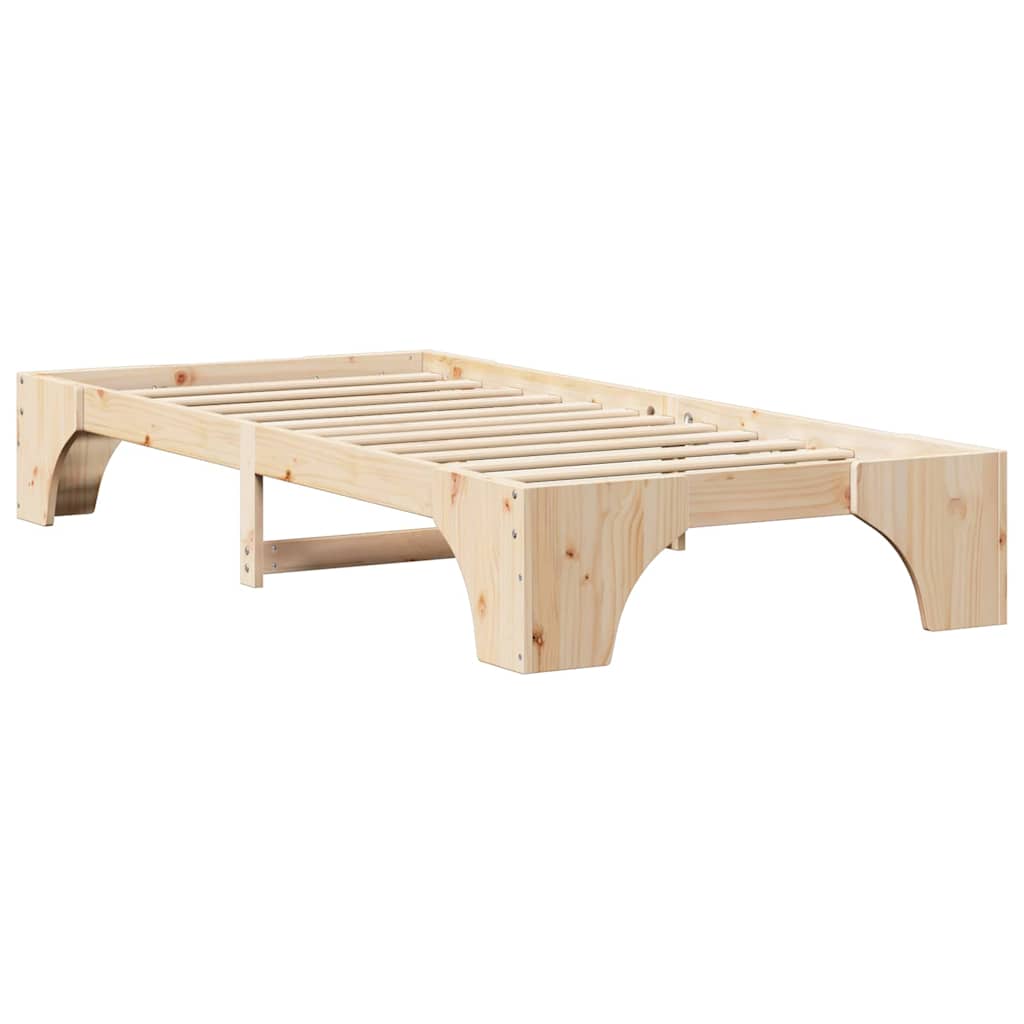 Bettrahmen Natur 75 x 190 cm Massives Kiefernholz