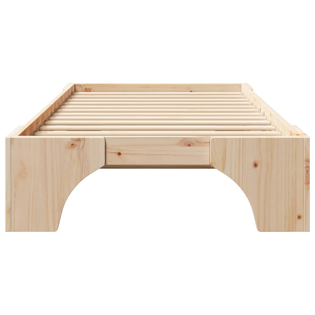 Bettrahmen Natur 75 x 190 cm Massives Kiefernholz