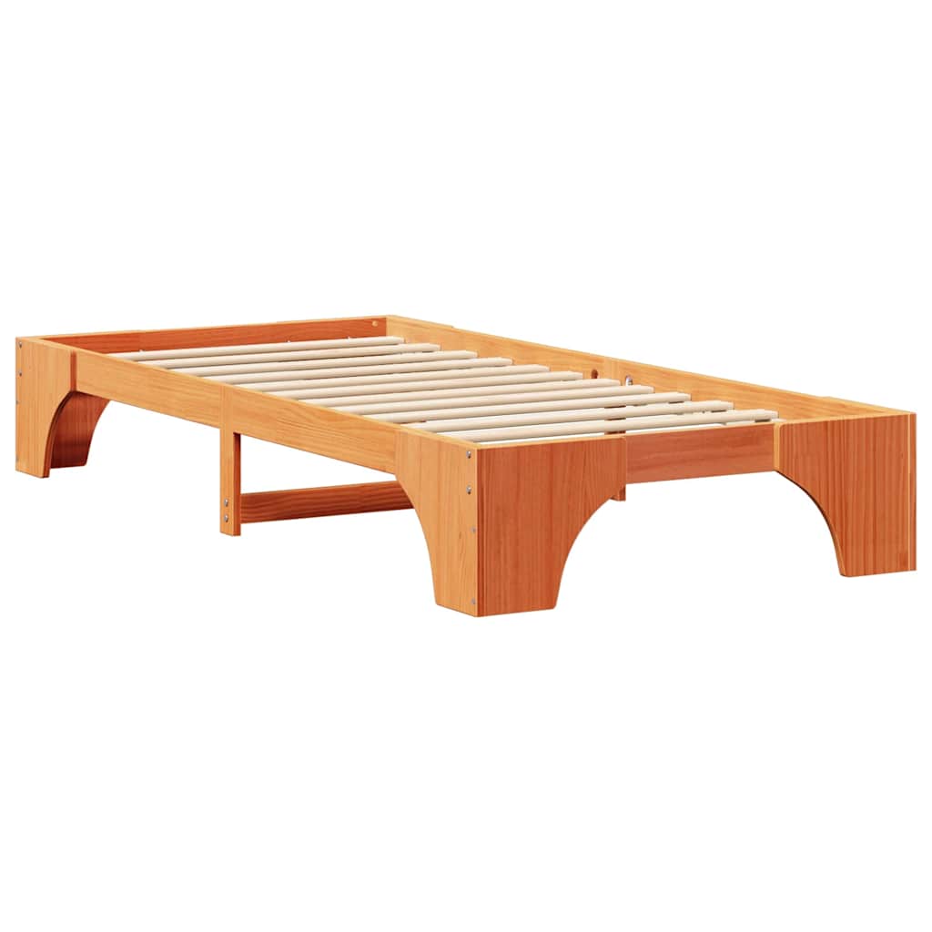 Bettrahmen Wachsbraun 75 x 190 cm Massives Kiefernholz