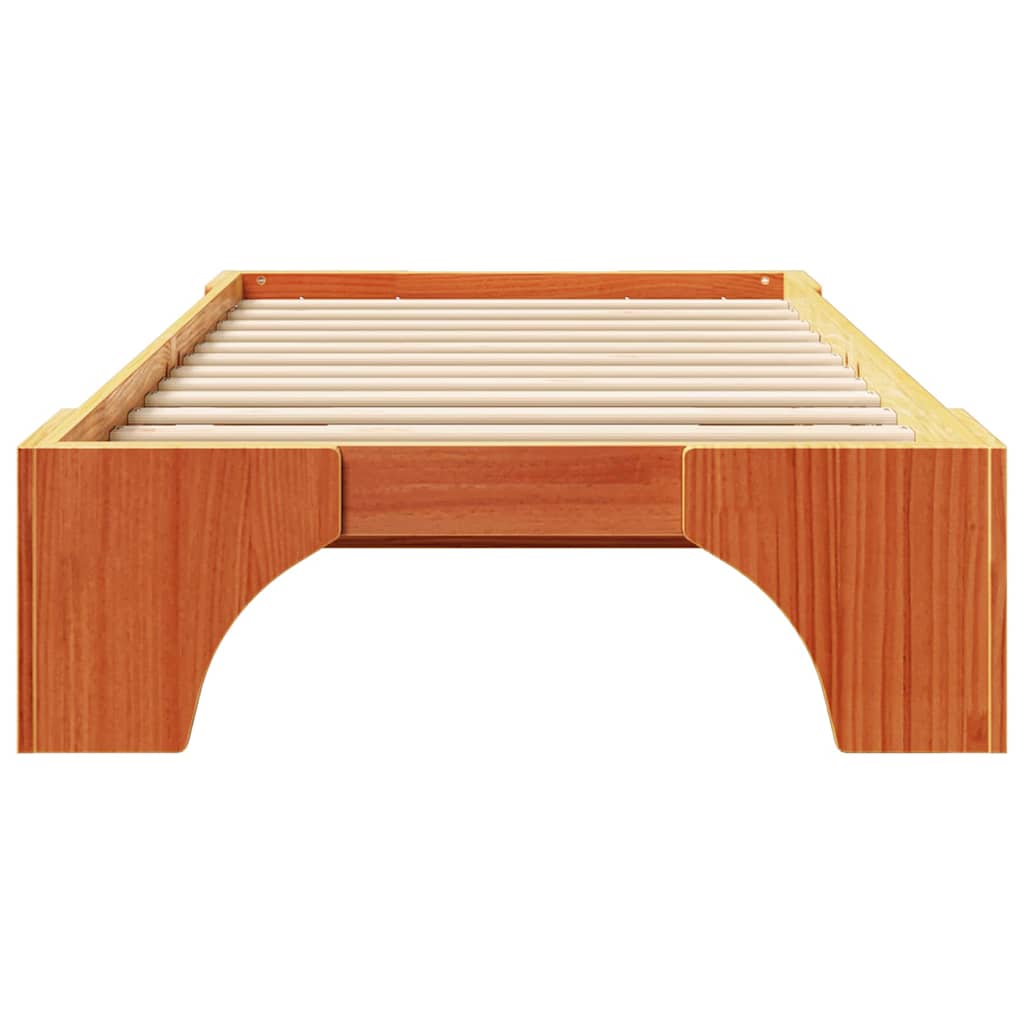 Bettrahmen Wachsbraun 75 x 190 cm Massives Kiefernholz