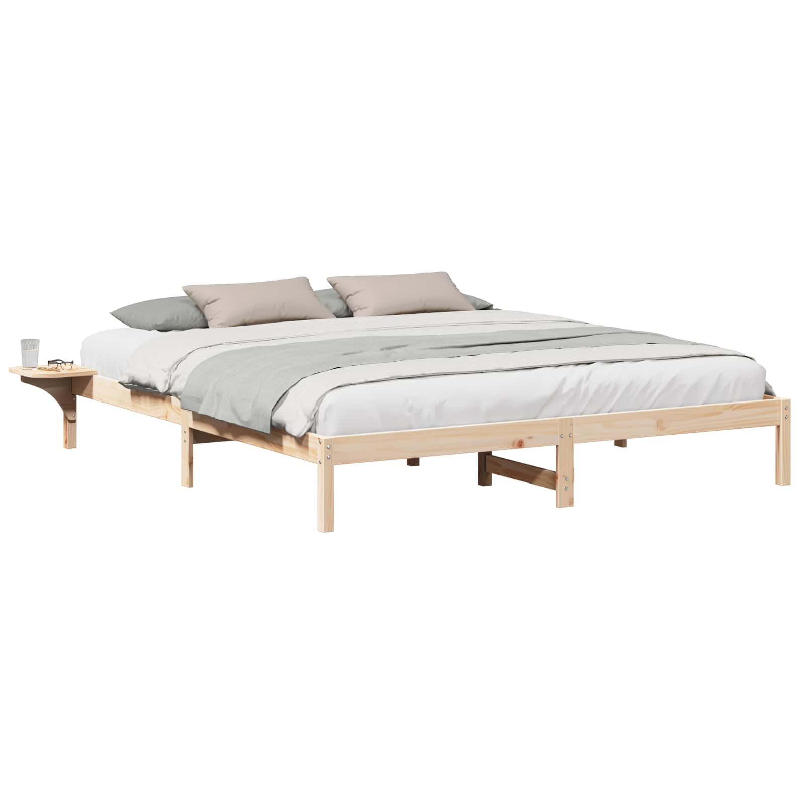 Bettrahmen Natur 180 x 200 cm Massives Kiefernholz
