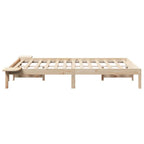 Bettrahmen Natur 120 x 200 cm Massives Kiefernholz