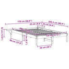 Bettrahmen Natur 120 x 200 cm Massives Kiefernholz