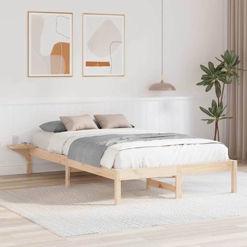 Bettrahmen Natur 140 x 190 cm Massives Kiefernholz