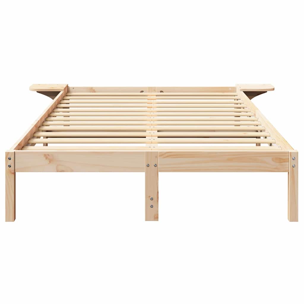 Bettrahmen Natur 135 x 190 cm Massives Kiefernholz